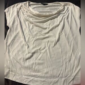 Banana Republic, White Draped Neck Women's Top